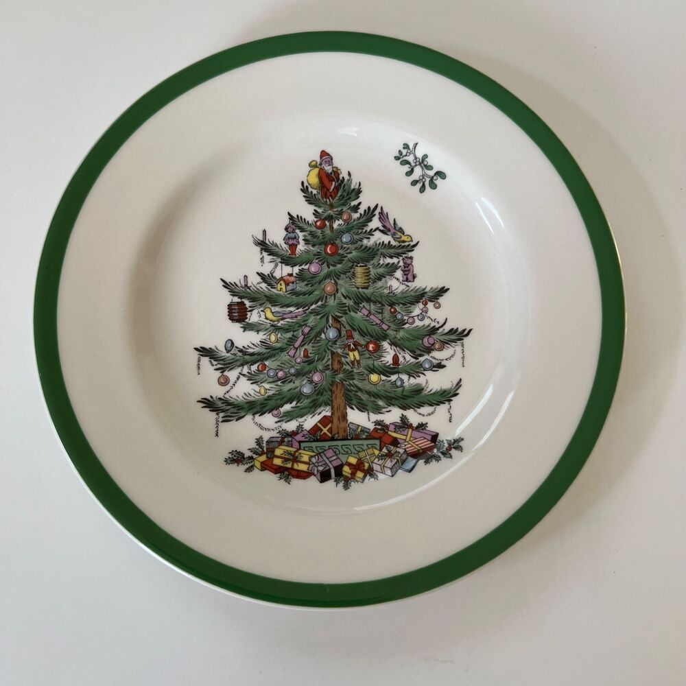 1 Spode Christmas Tree Salad or Dessert Plate Holiday Santa Dinnerware S3324-A7